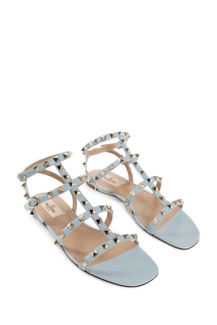 VALENTINO Rockstud Flat Calfskin Sandals