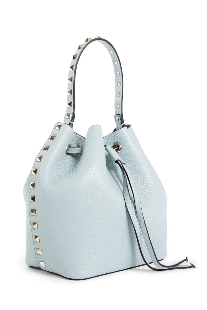 VALENTINO Rockstud Grainy Calfskin Bucket Bag