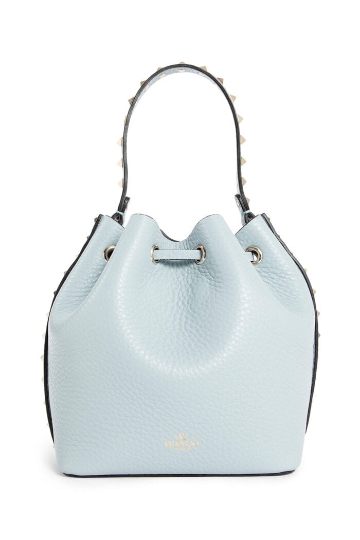 VALENTINO Rockstud Grainy Calfskin Bucket Bag