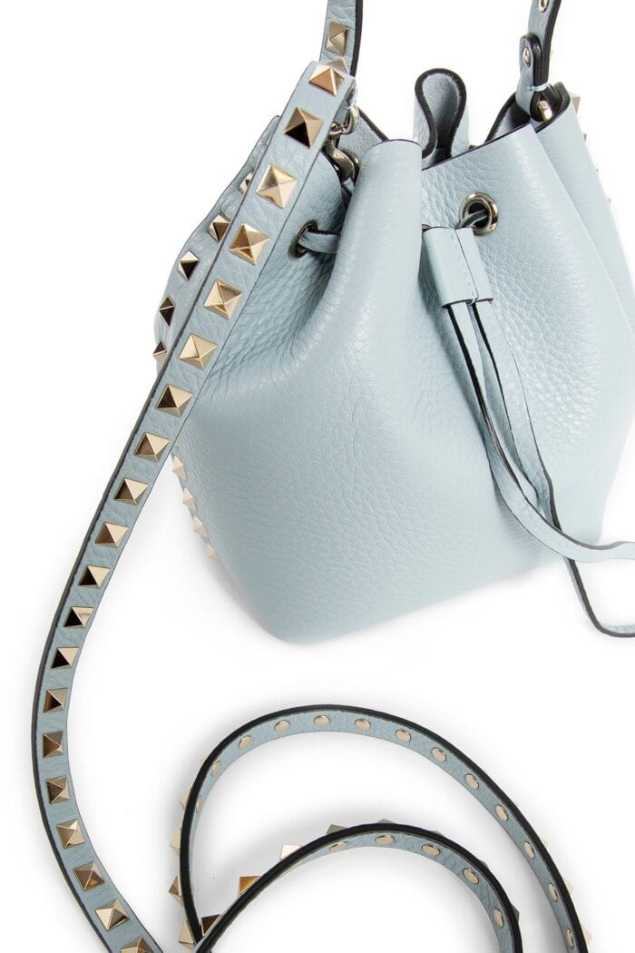 VALENTINO Rockstud Grainy Calfskin Bucket Bag