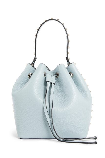 VALENTINO Rockstud Grainy Calfskin Bucket Bag