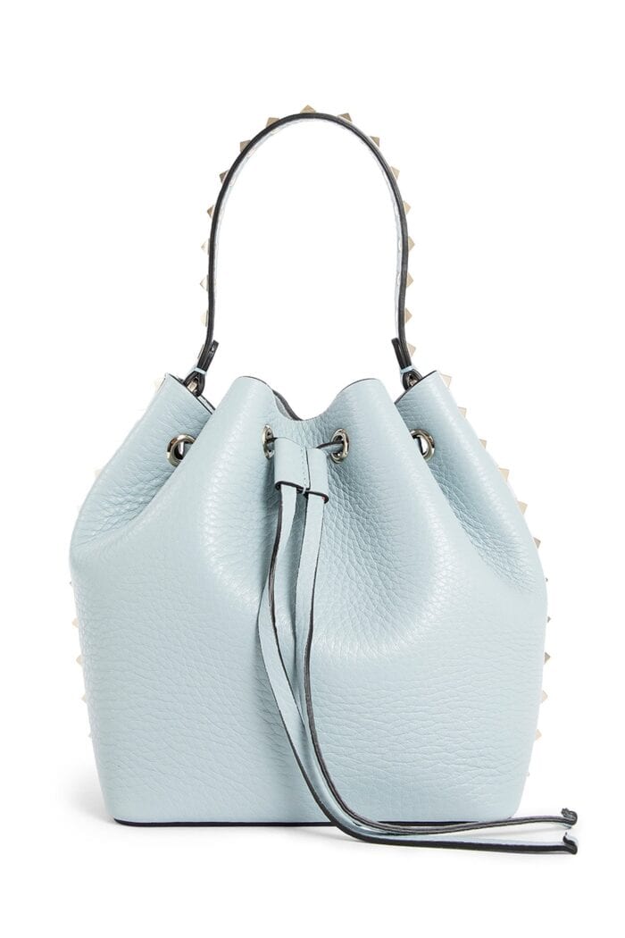 VALENTINO Rockstud Grainy Calfskin Bucket Bag