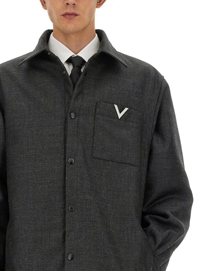 Valentino SHIRT JACKET WITH V DETAIL