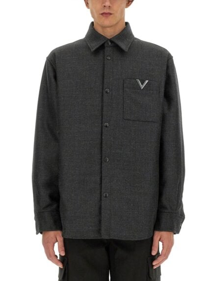 Valentino SHIRT JACKET WITH V DETAIL