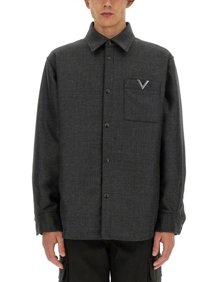 Valentino SHIRT JACKET WITH V DETAIL