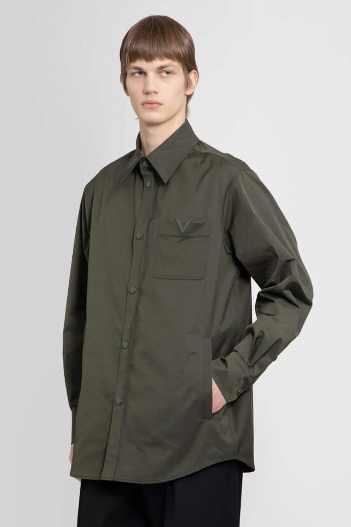 valentino signature v pocket overshirt in nylon VALENTINO Signature V Pocket Overshirt In Nylon