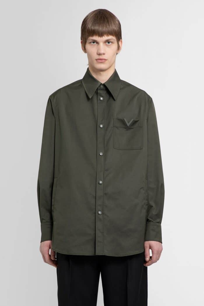 valentino signature v pocket overshirt in nylon VALENTINO Signature V Pocket Overshirt In Nylon