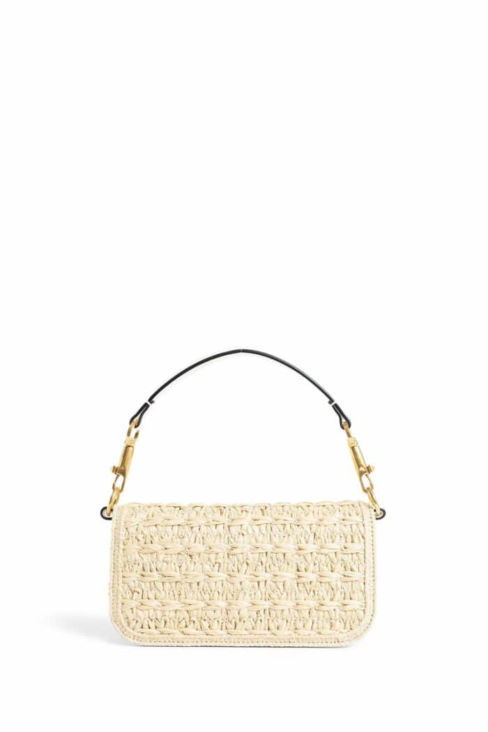 VALENTINO Small Loc Raffia And Jewel Shoulder Bag