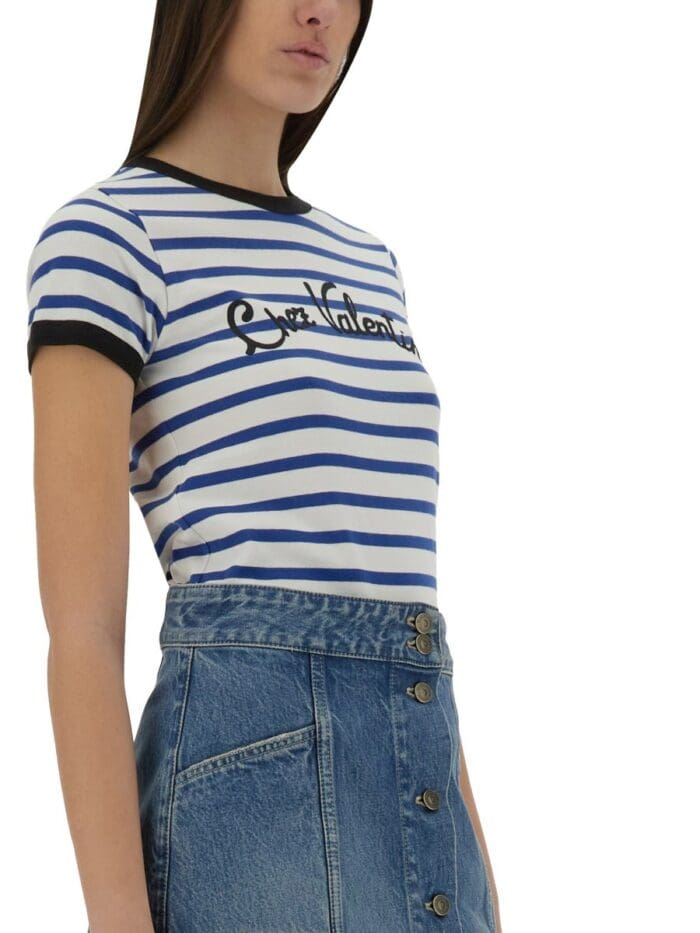 Valentino STRIPED COTTON JERSEY T-SHIRT