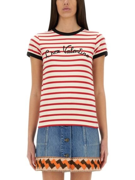 Valentino STRIPED COTTON JERSEY T-SHIRT
