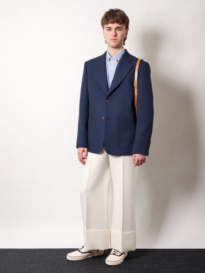 Valentino Virgin Wool Blazer With Logoed Buttons