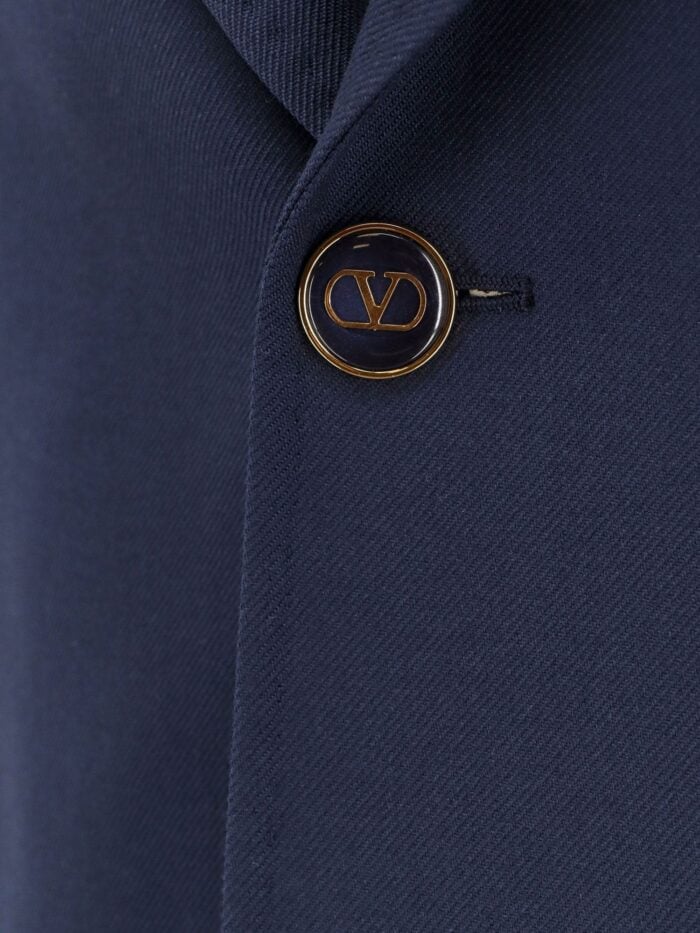 Valentino Virgin Wool Blazer With Logoed Buttons