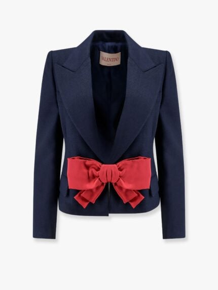 Valentino Viscose Blazer With Bow In Double Duchesse