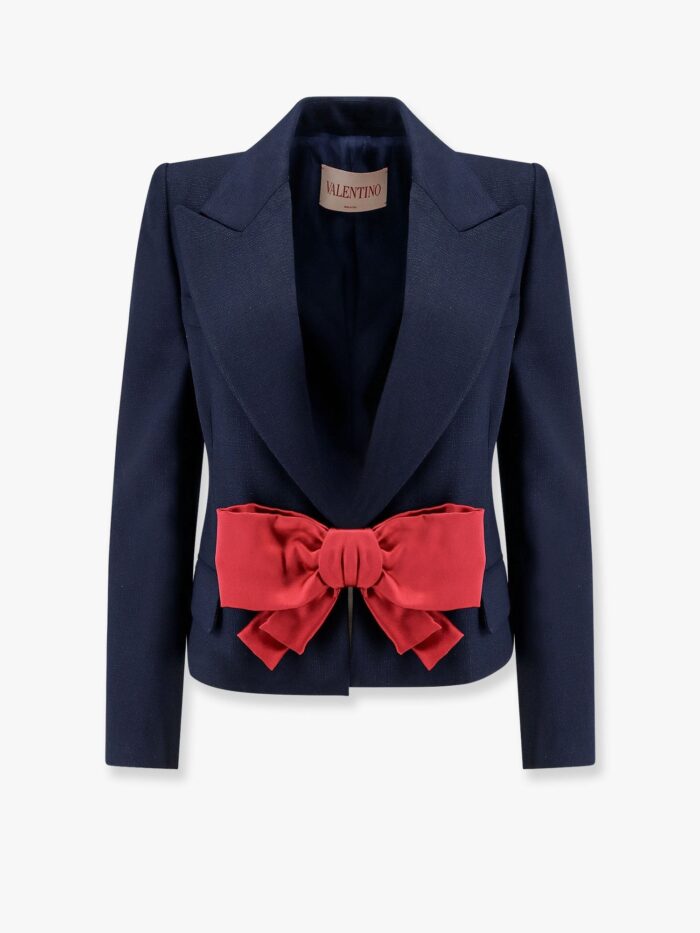 Valentino Viscose Blazer With Bow In Double Duchesse