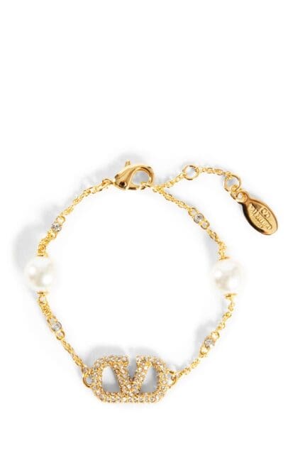 VALENTINO Vlogo Bracelet With Crystals And