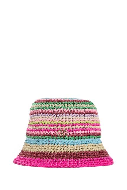 VALENTINO Vlogo Bucket Hat In Raffia