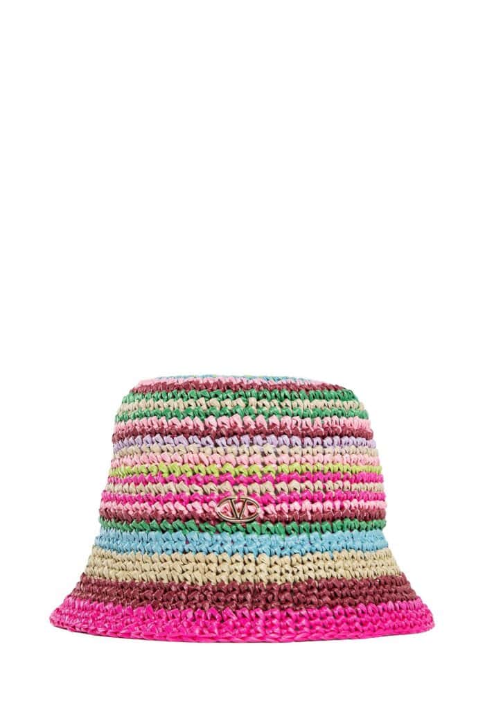 VALENTINO Vlogo Bucket Hat In Raffia