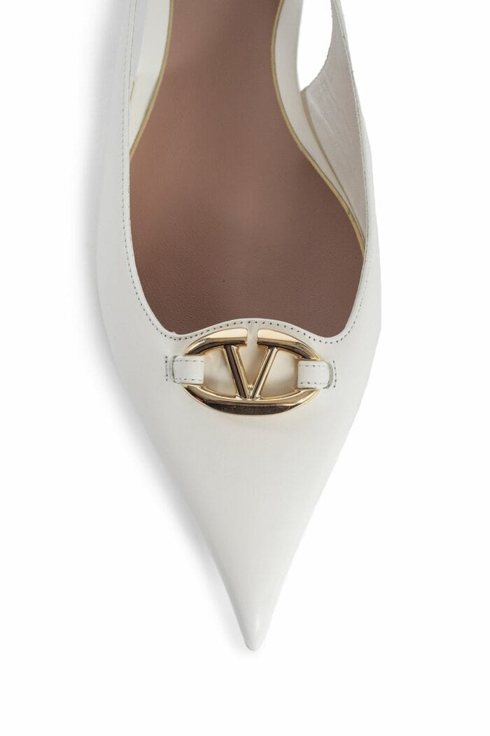 VALENTINO Vlogo Moon Calfskin Slingback Ballerinas