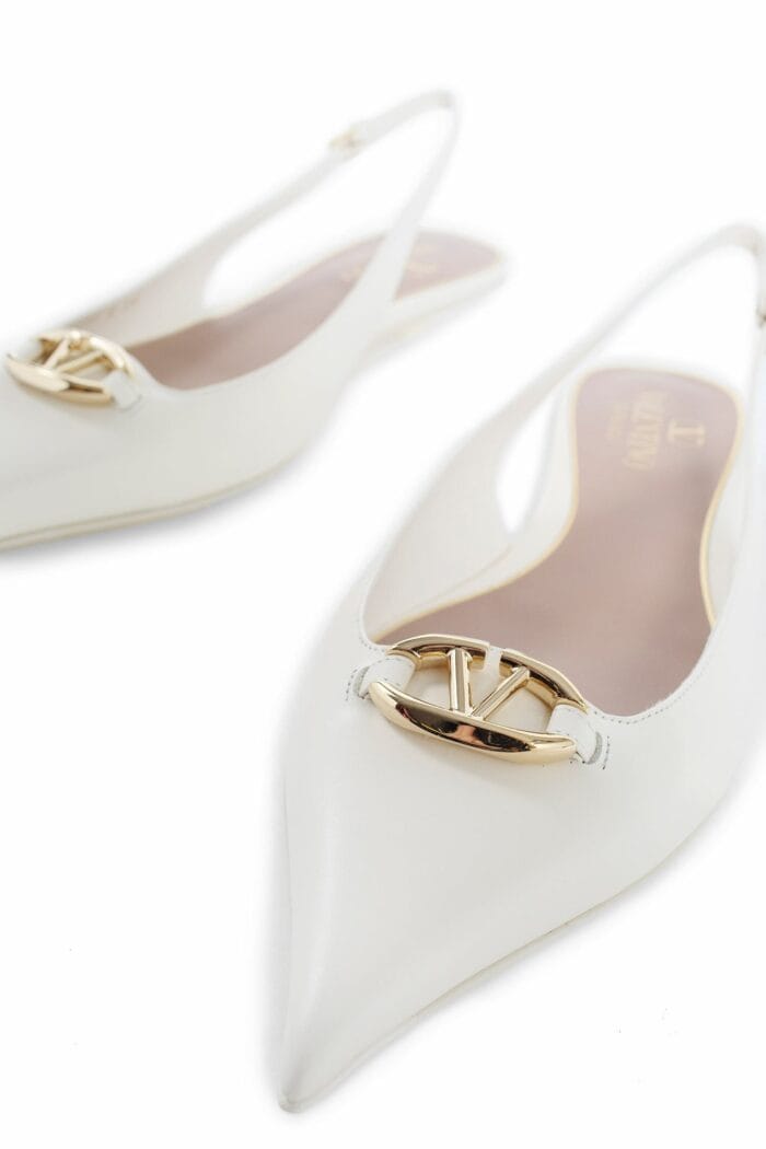 VALENTINO Vlogo Moon Calfskin Slingback Ballerinas