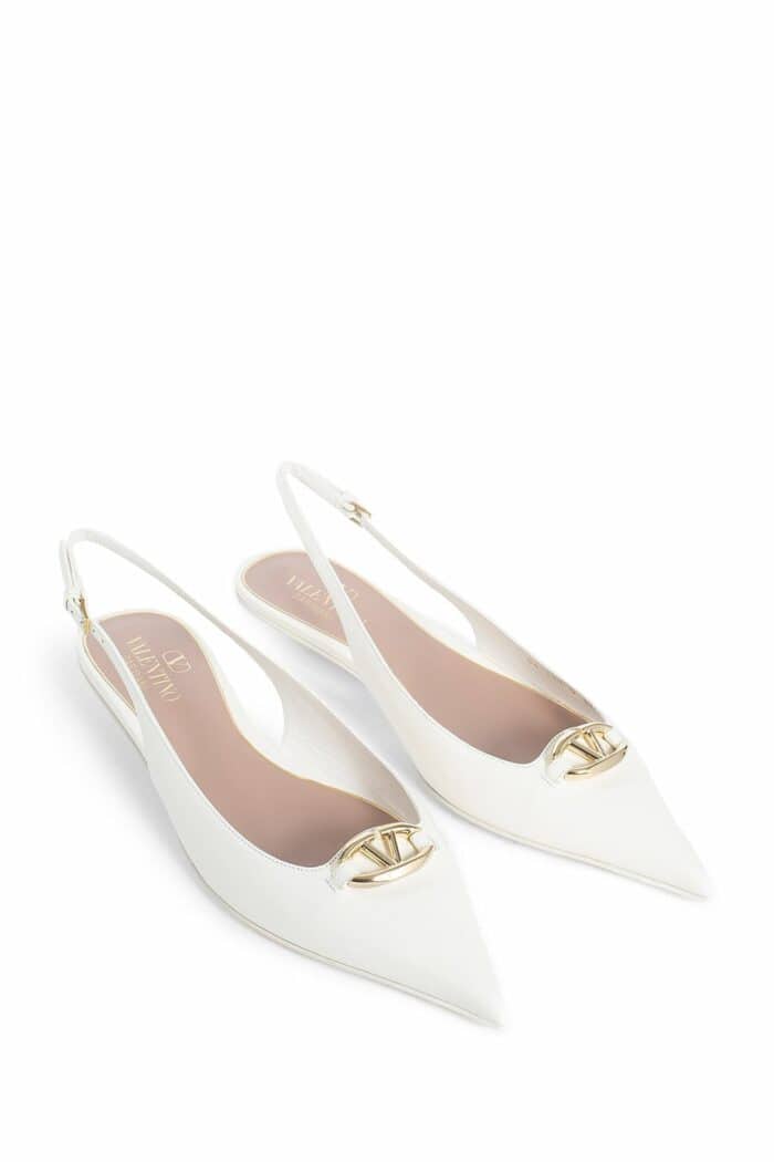 VALENTINO Vlogo Moon Calfskin Slingback Ballerinas