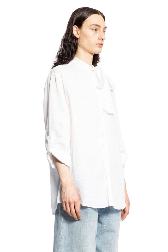 valentino vlogo scarf collar linen shirt VALENTINO Vlogo Scarf Collar Linen Shirt
