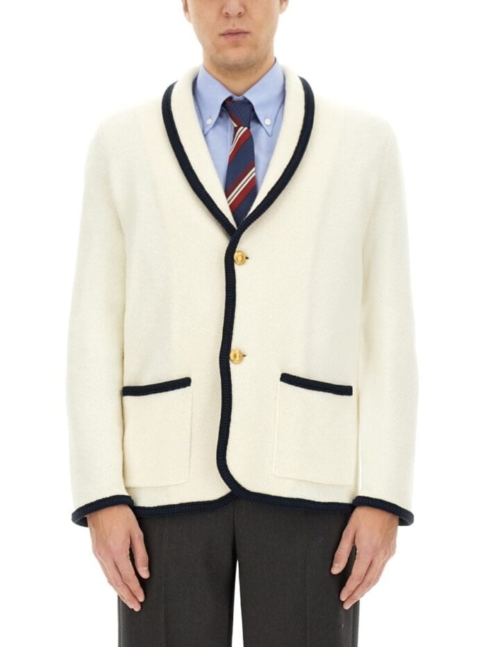 Valentino WOOL AND COTTON SINGLE-BREASTED JACKET