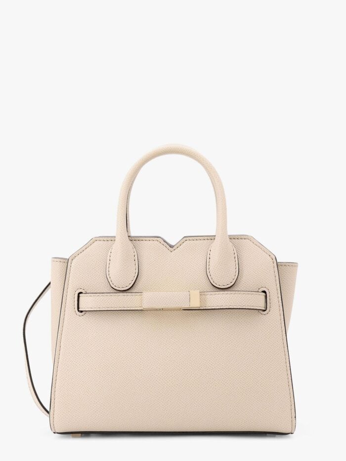 VALEXTRA Leather Handbag With Frontal Walker And Strap