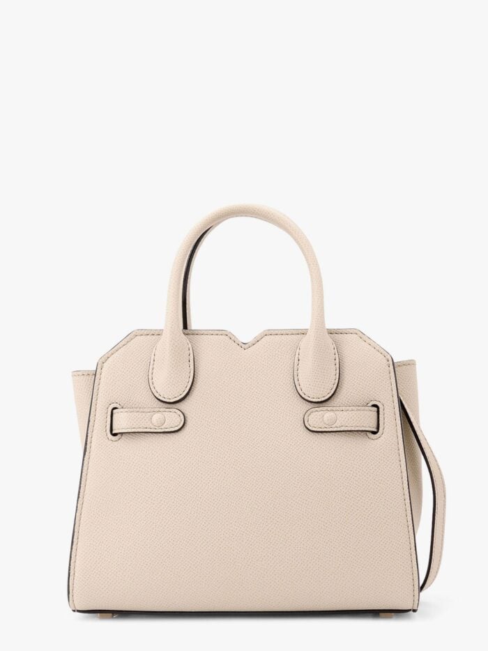 VALEXTRA Leather Handbag With Frontal Walker And Strap