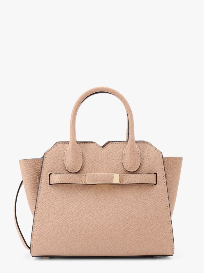 VALEXTRA Leather Handbag With Frontal Walker And Strap
