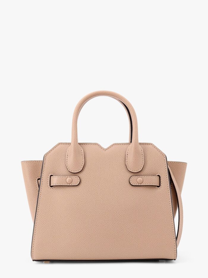 VALEXTRA Leather Handbag With Frontal Walker And Strap