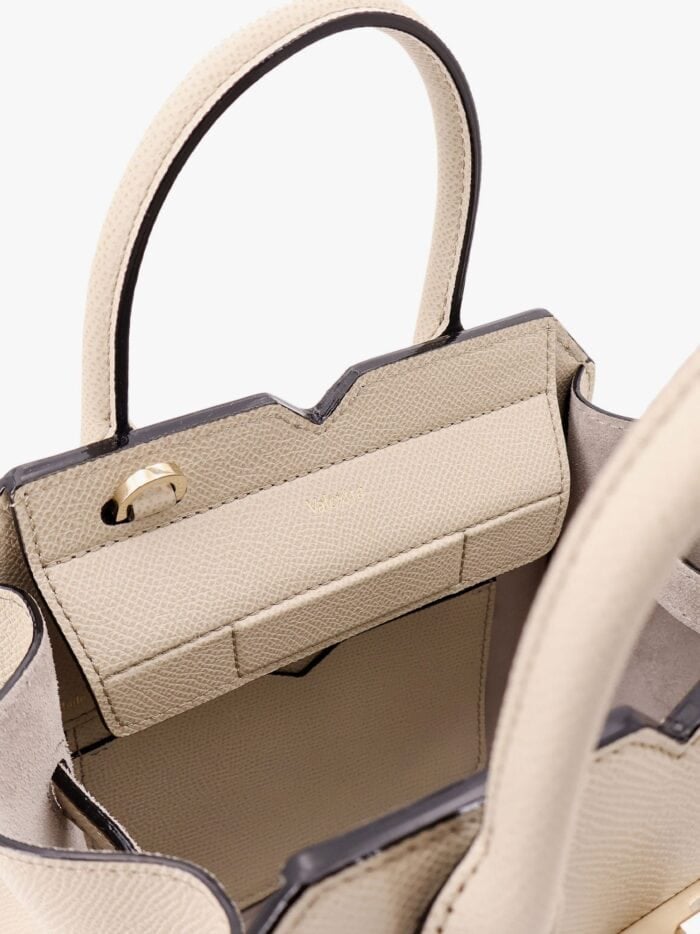 VALEXTRA Leather Handbag With Frontal Walker And Strap