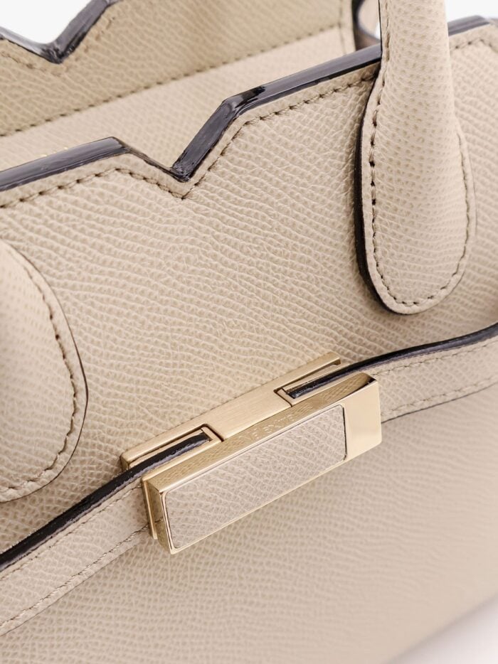 VALEXTRA Leather Handbag With Frontal Walker And Strap