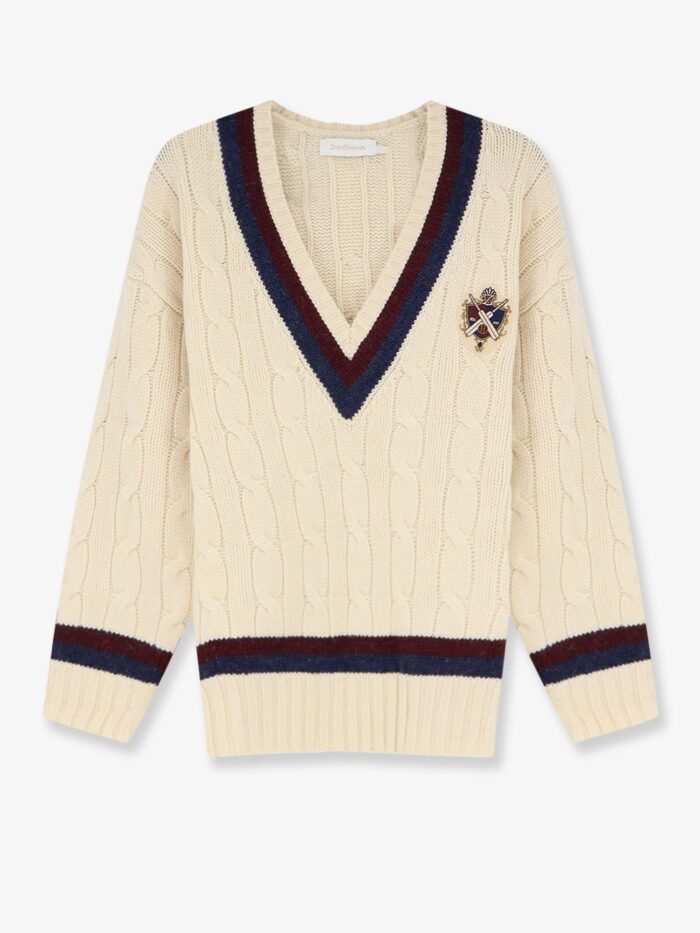 zimmermann valiant cable knit wool sweater ZIMMERMANN Valiant Cable Knit Wool Sweater