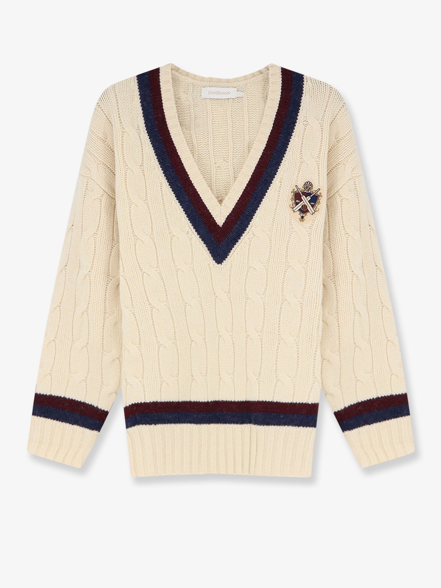 ZIMMERMANN Valiant Cable Knit Wool Sweater