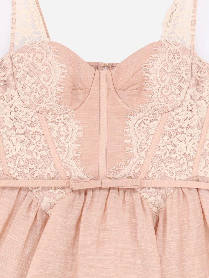ZIMMERMANN Valiant Lace Trim Mini Dress