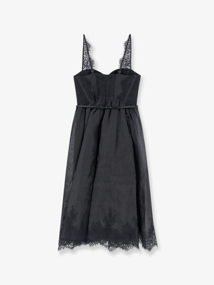 ZIMMERMANN Valiant Midi Dress In Linen And Silk Blend