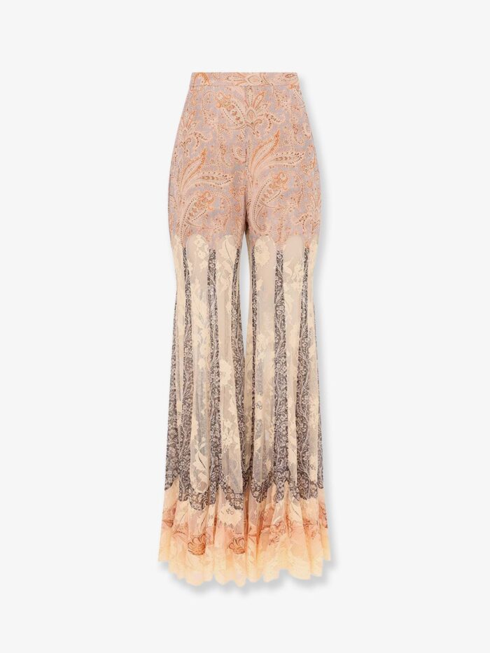 ZIMMERMANN Valiant Panelled Flare Silk Trousers