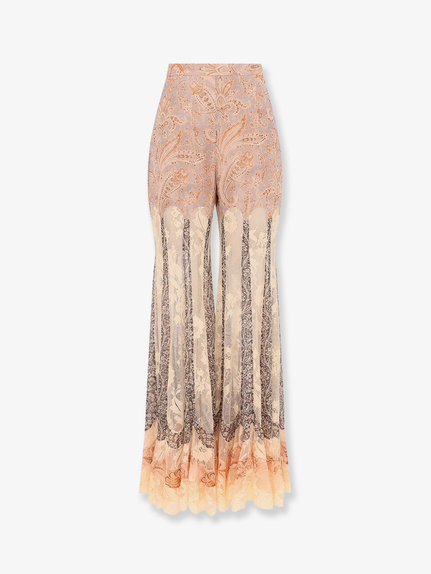 ZIMMERMANN Valiant Panelled Flare Silk Trousers