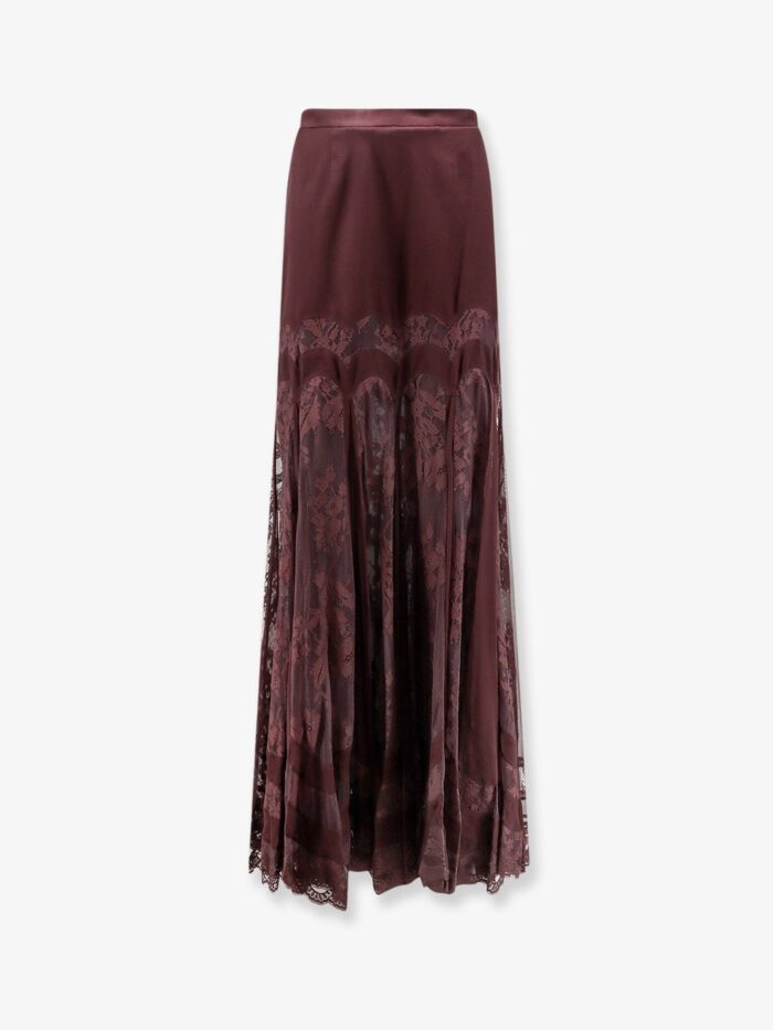 zimmermann valiant silk and lace blend long skirt ZIMMERMANN Valiant Silk And Lace Blend Long Skirt