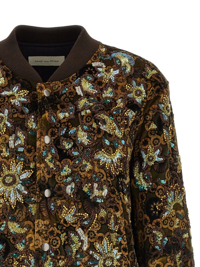 Dries Van Noten 'Valtor' Bomber Jacket With Embroideries And Beads