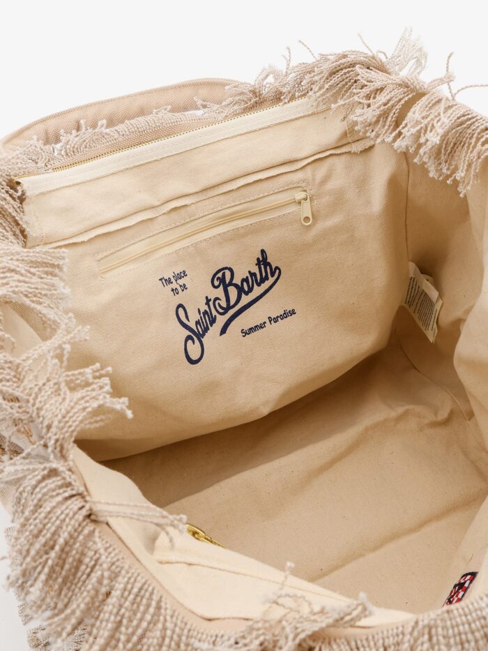 Mc2 Saint Barth Vanity Cotton Handbag With All-over Embroidery