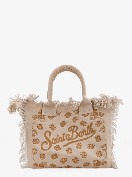 MC2 SAINT BARTH Vanity Cotton Handbag With All-over Embroidery