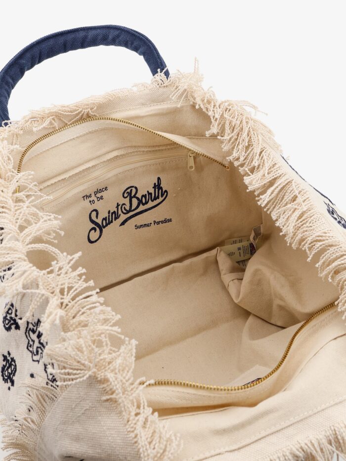 Mc2 Saint Barth Vanity Cotton Handbag With All-over Embroidery