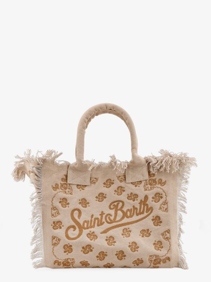 mc2 saint barth vanity cotton handbag with all over embroidery MC2 SAINT BARTH Vanity Cotton Handbag With All-over Embroidery