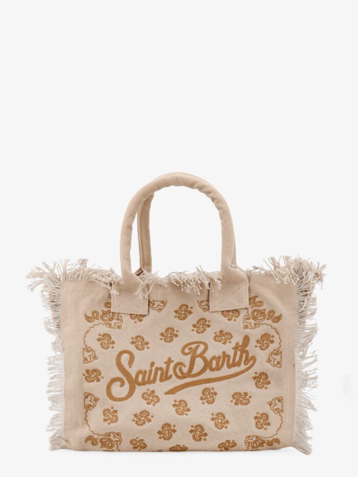 Mc2 Saint Barth Vanity Cotton Handbag With All-over Embroidery
