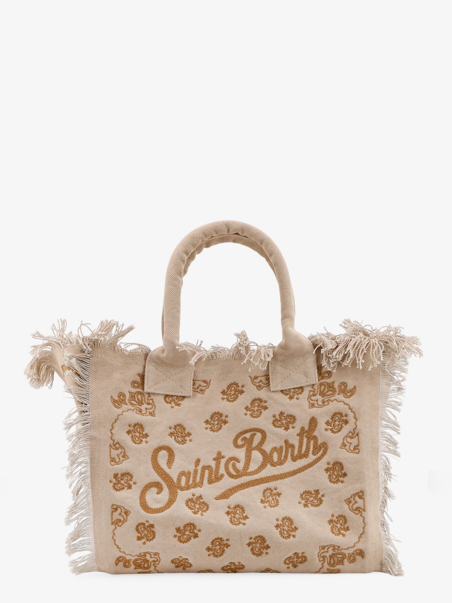 MC2 SAINT BARTH Vanity Cotton Handbag With All-over Embroidery