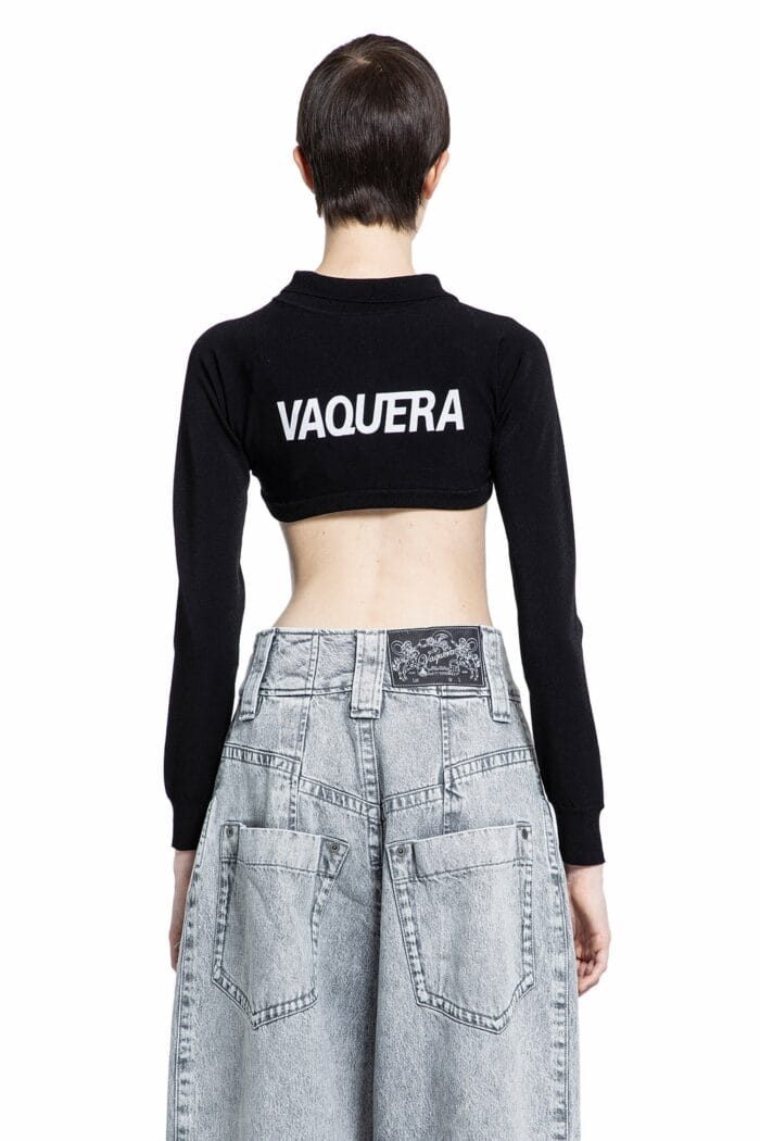 VAQUERA Bolero Cropped Knit Polo Shirt