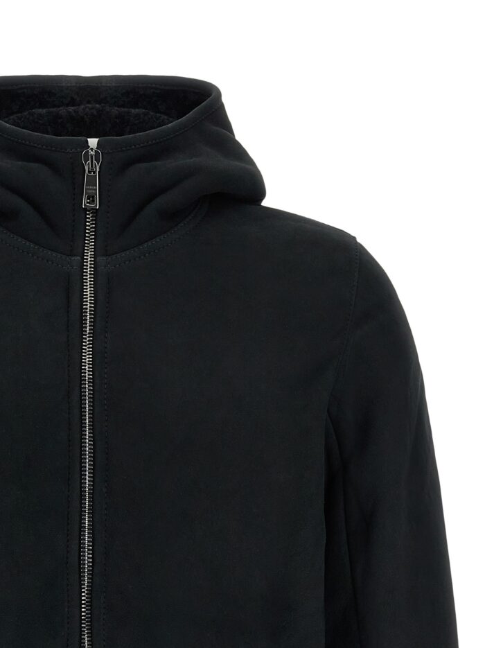 GIORGIO BRATO Velour Leather Hoodie