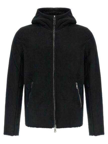 GIORGIO BRATO Velour Leather Hoodie