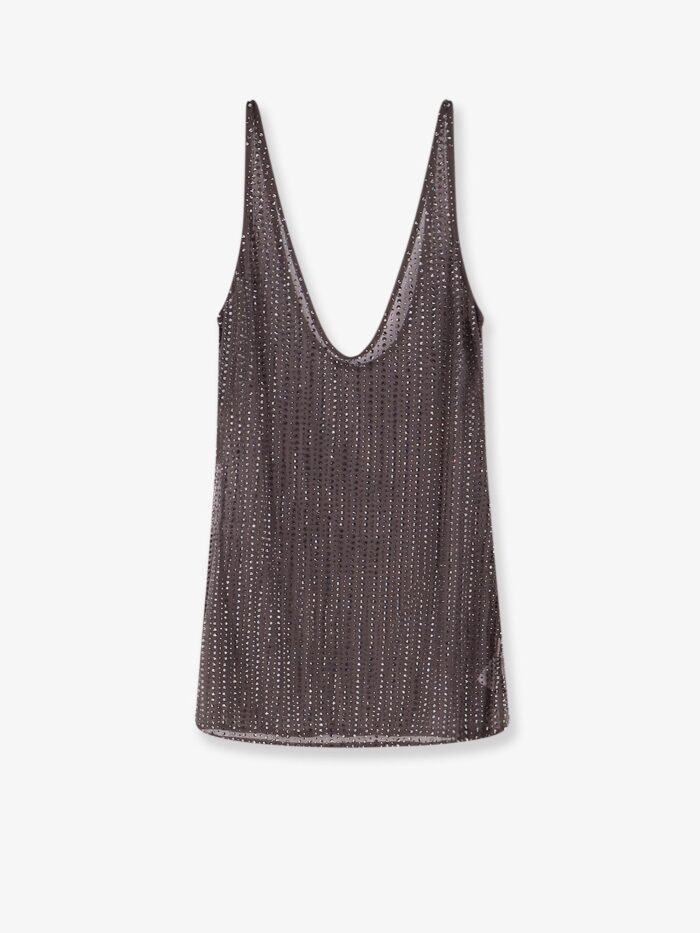 VENUJA Crystal Short Dress With All-over Rhinestone Detail